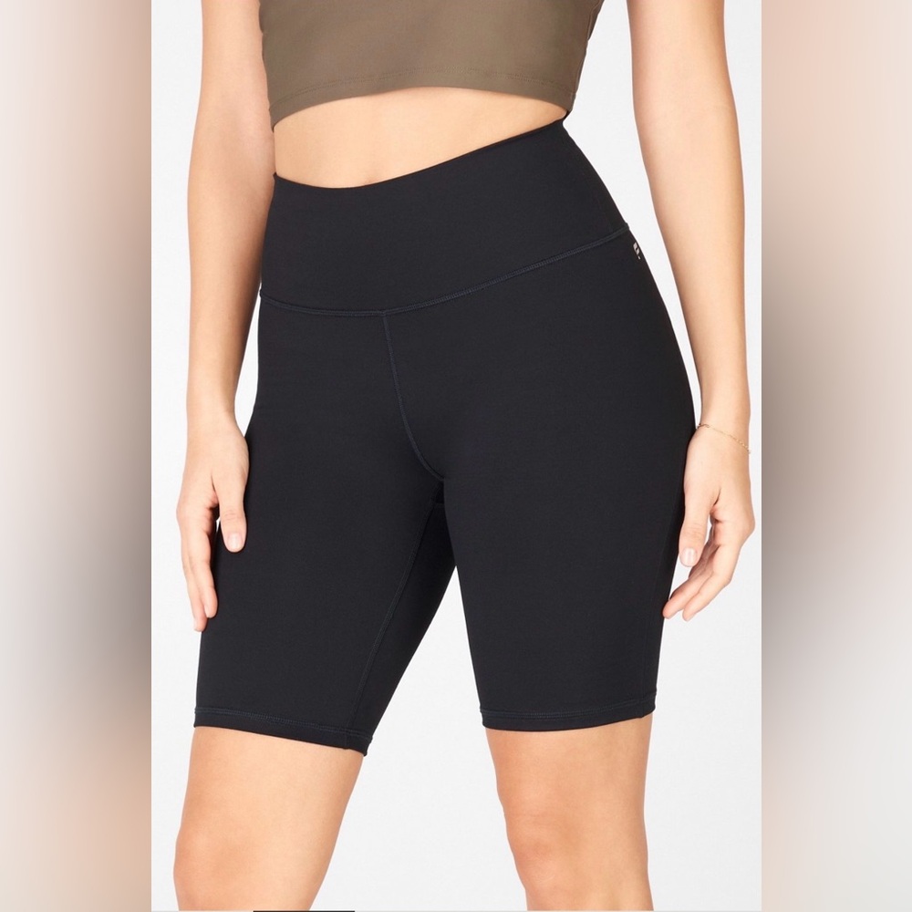 Fabletics Black Women's High-Waist Bike Shorts. Powerhold fabric. Size Small.